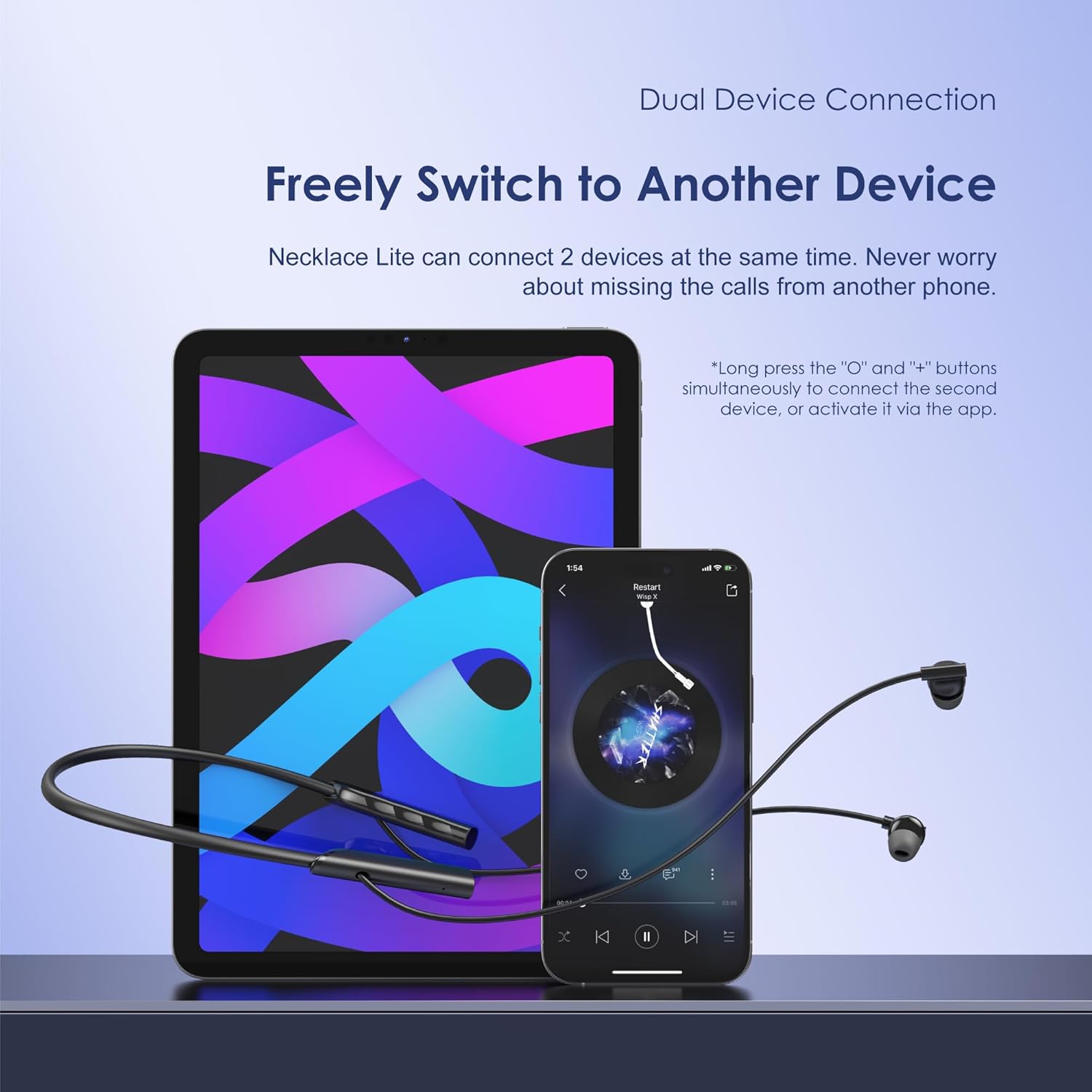 Oraimo NeckLite Wireless Neckband Earbuds, Wearable Around Neck Headphones Built-in Microphone, Bluetooth Headset Magnetic Earphones Deep Bass, Ultra-Lightweight Comfort, 30H Playtime, Black - Image 9