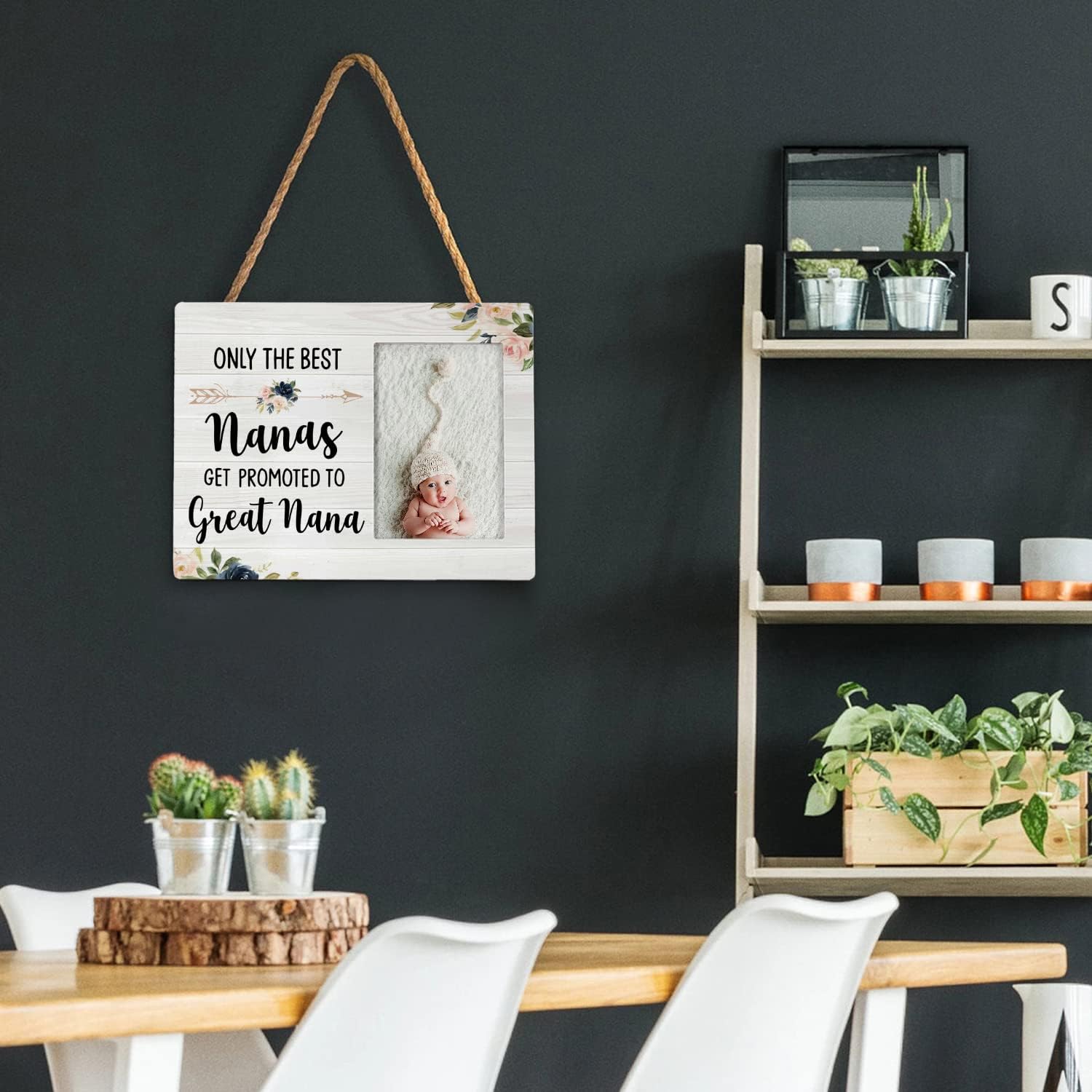 FONDCANYON Only The Best Nanas Get Promoted To Great Nana Picture Photo Frame, Great Nana Grandmother Pregnancy Announcement Picture Frames,Great Grandma Gifts For Birthday Christmas (4x6 Inch Photo) - Image 3