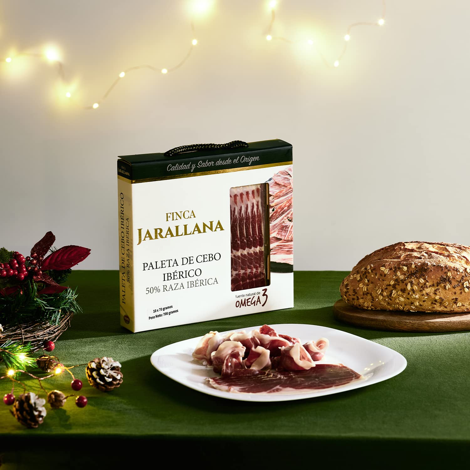 Finca Jarallana | Tagliata di Spalla Iberica di Cebo | 10 Unità da 700 gr | Valigetta con Spalla Disossata di Razza Iberica 50% | Sottovuoto