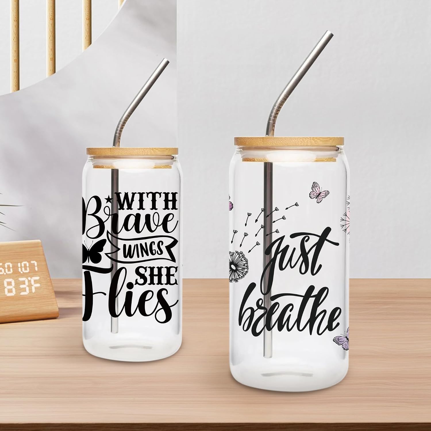 Dandelion UV DTF Cup Wraps, Transfer Stickers for Glass Tumblers