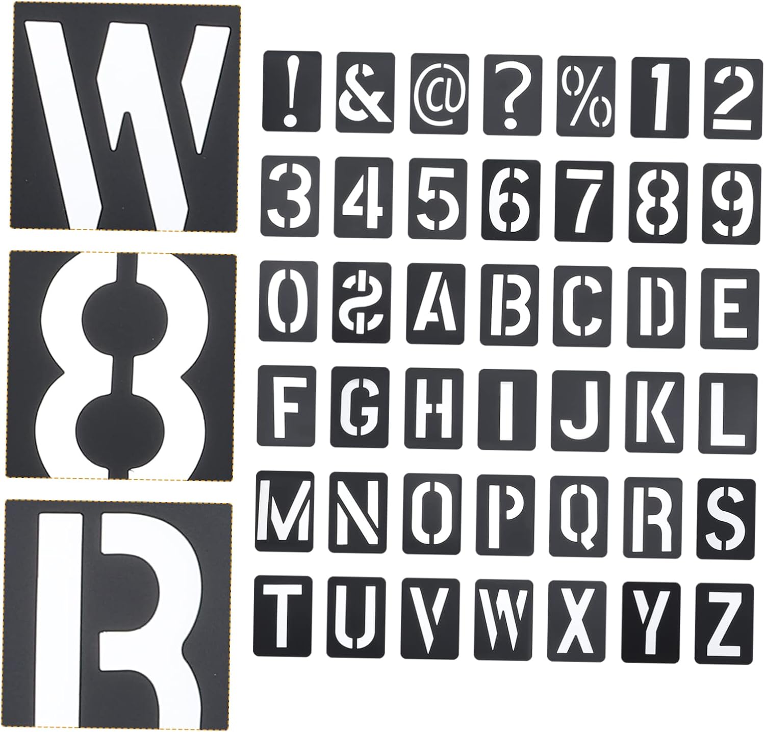 NUOBESTY 126pcs Bulletin Board Letters Letter Stencils for Painting Wall Spraying Templates Alphabet Stencil