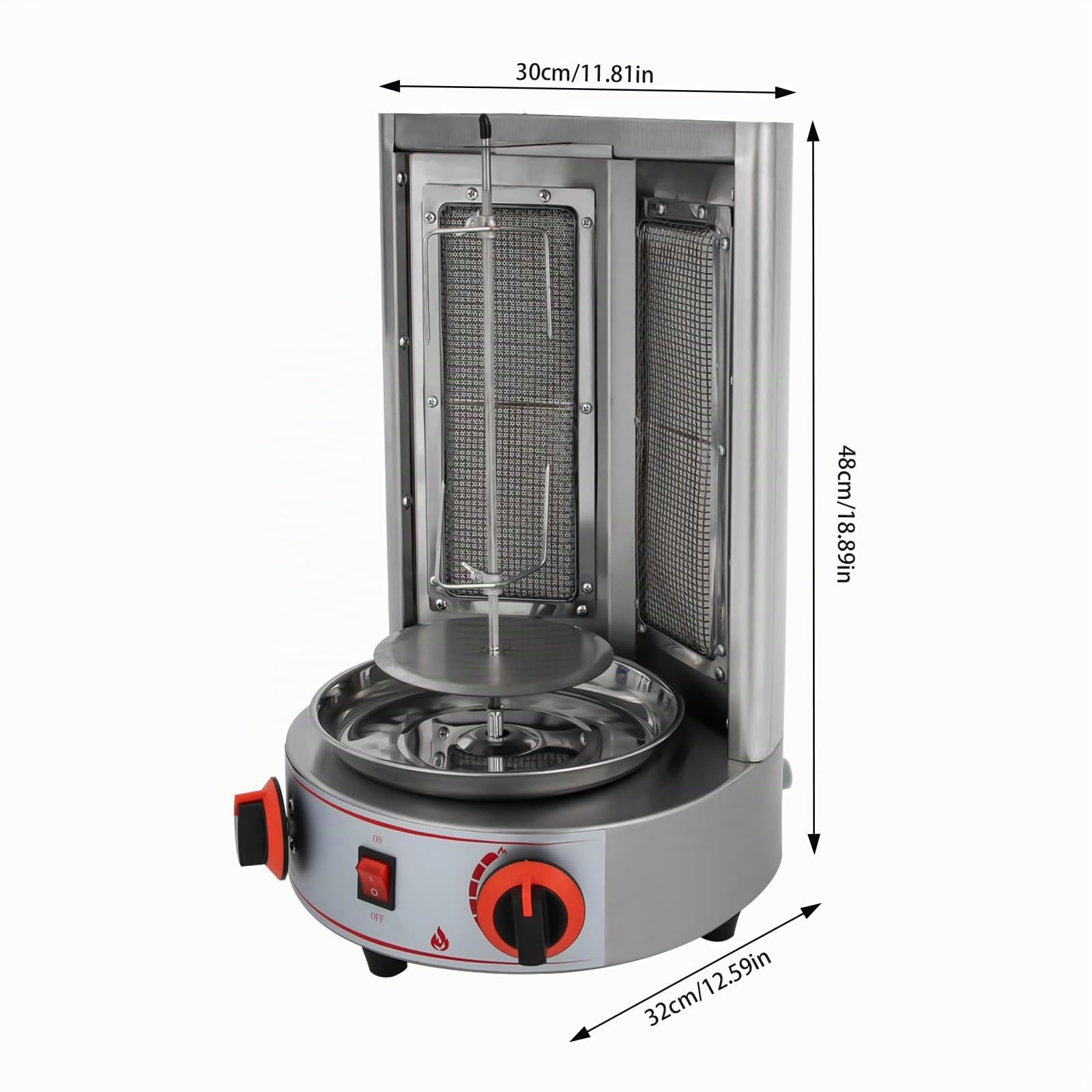 DöNergrill, 4300 W Kebab Gas Kebab Machine, kebab Grill, Kebap DöNer Machine Gyros-grill, griglia da tavolo, GPL, acciaio inossidabile, utensili elettrici, Griddlep BBQ, forno a griglia per famiglie