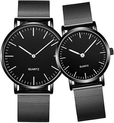 SENRUD Simple Couples Watches Stainless Steel Mesh Strap Pair Watch