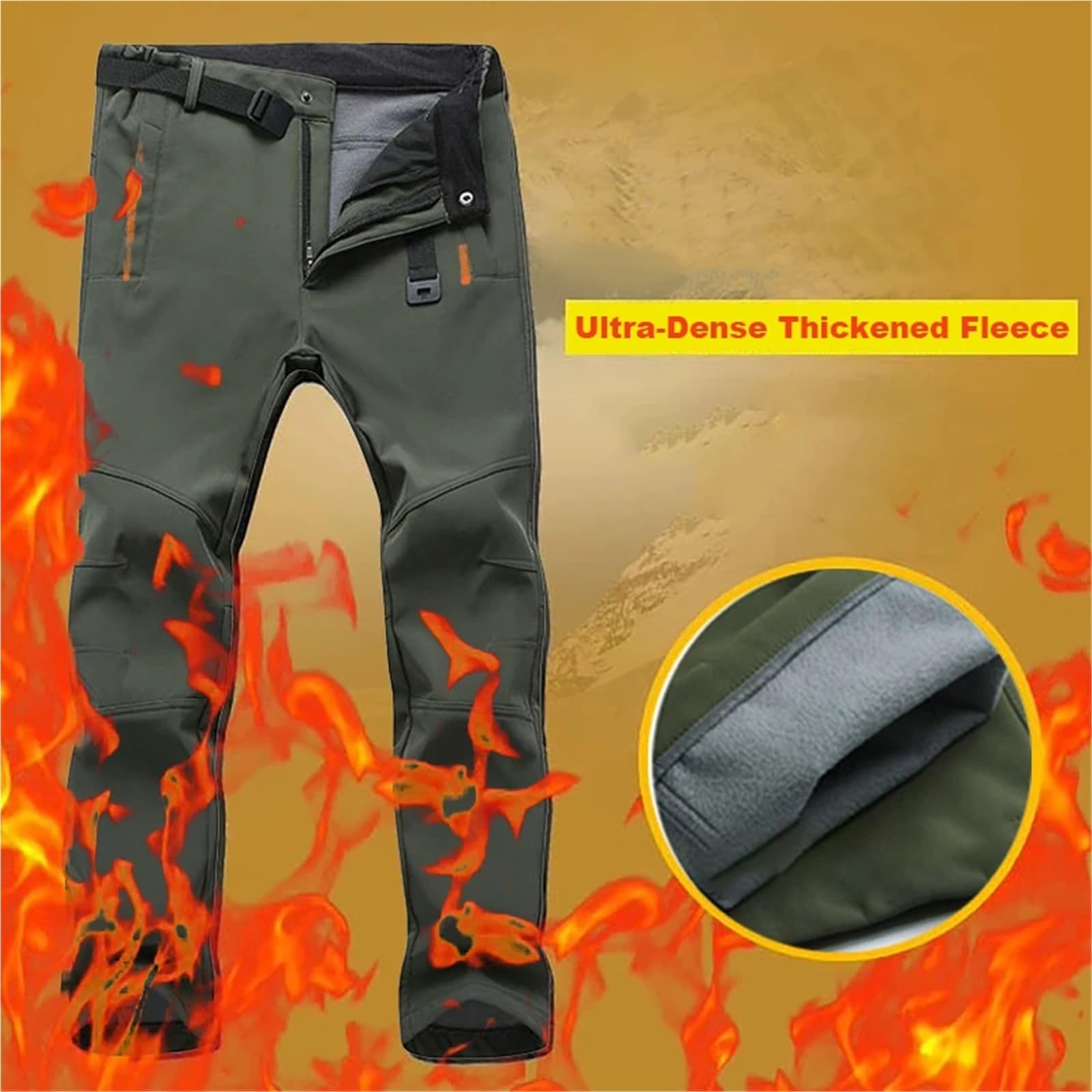 Pantalones de Forro Polar Invierno for Senderismo, Escalada, Acampada, Impermeables, for Trabajo, Deportes al Aire Libre, montañismo, esquí para Senderismo, Pesca, Esquí Y Acampada