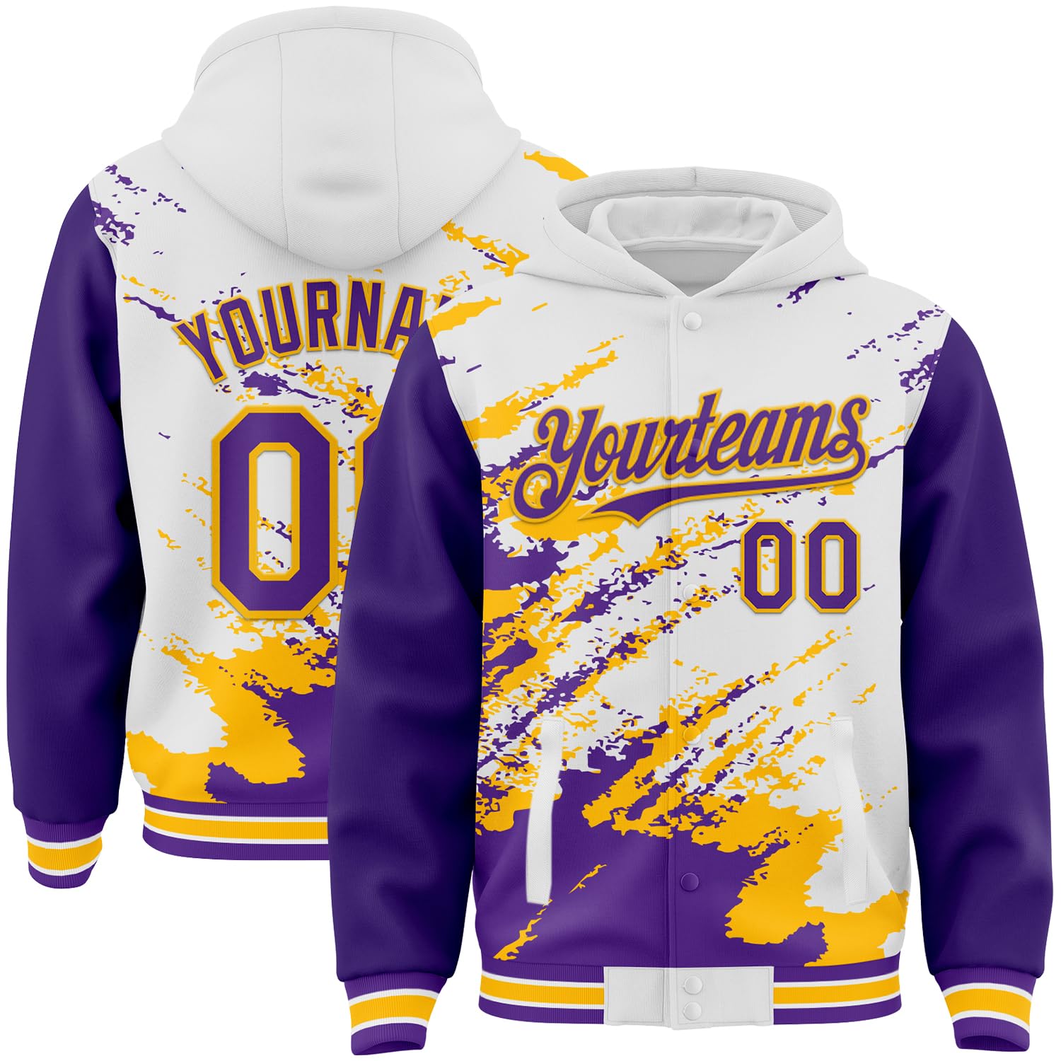 Custom Baseball Team Hooded Jacket Personalized Novelty Varsity Jackets Bomber Jerseys for Men Women Boys Girls