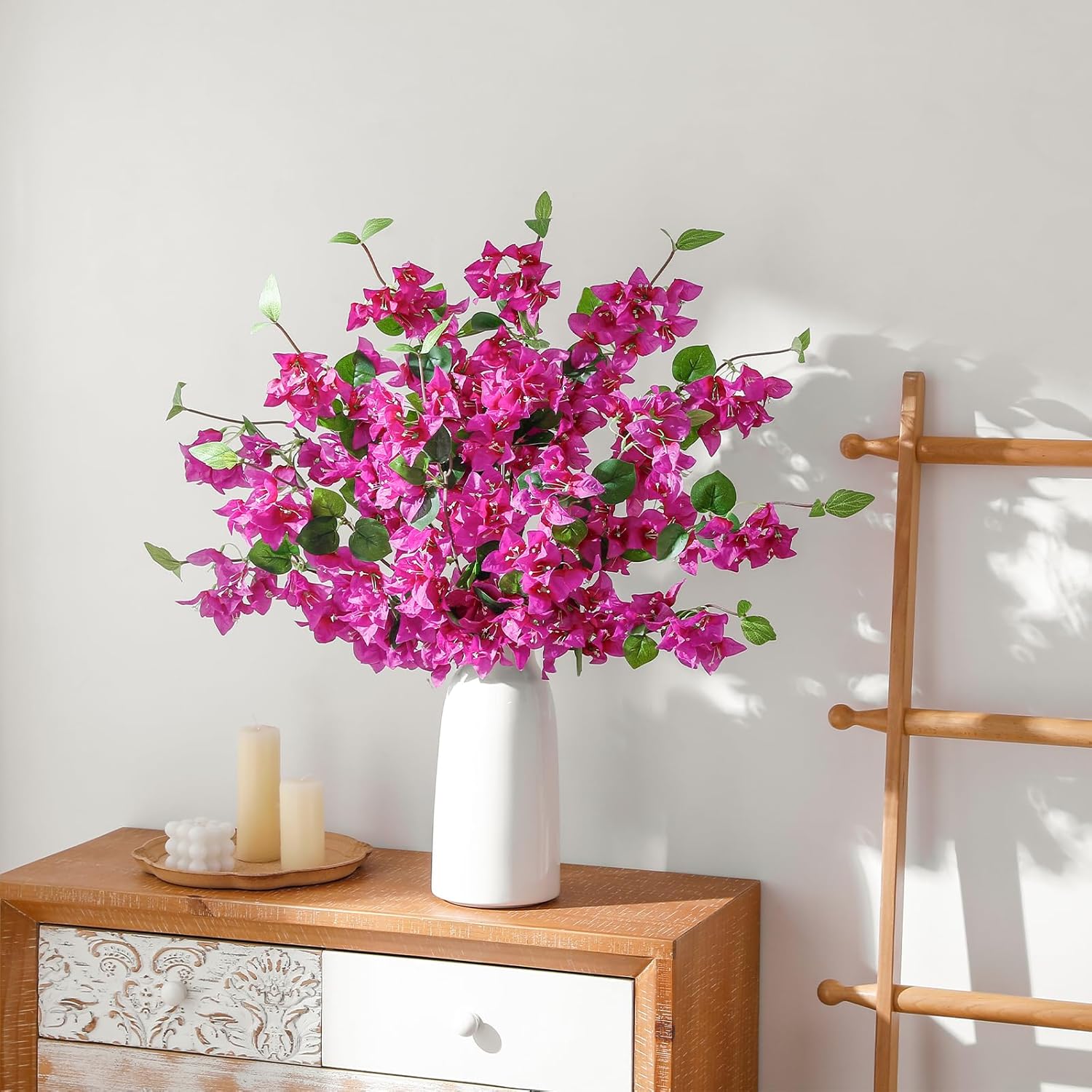 10 Pcs Artificial Bougainvillea Flowers – 30" Faux Bougainvillea Branches with Silk Petals, Realistic Single Stem Bougainvillea for Home Wedding Table Party & DIY Floral Decor (Purple)