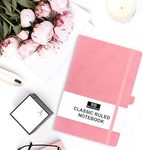 Miniatura 7 de RICCO BELLO - Cuaderno clásico con rayas universitarias, diario de tapa dura de piel sintética para escribir, trabajo, hogar, escuela, 192 páginas a