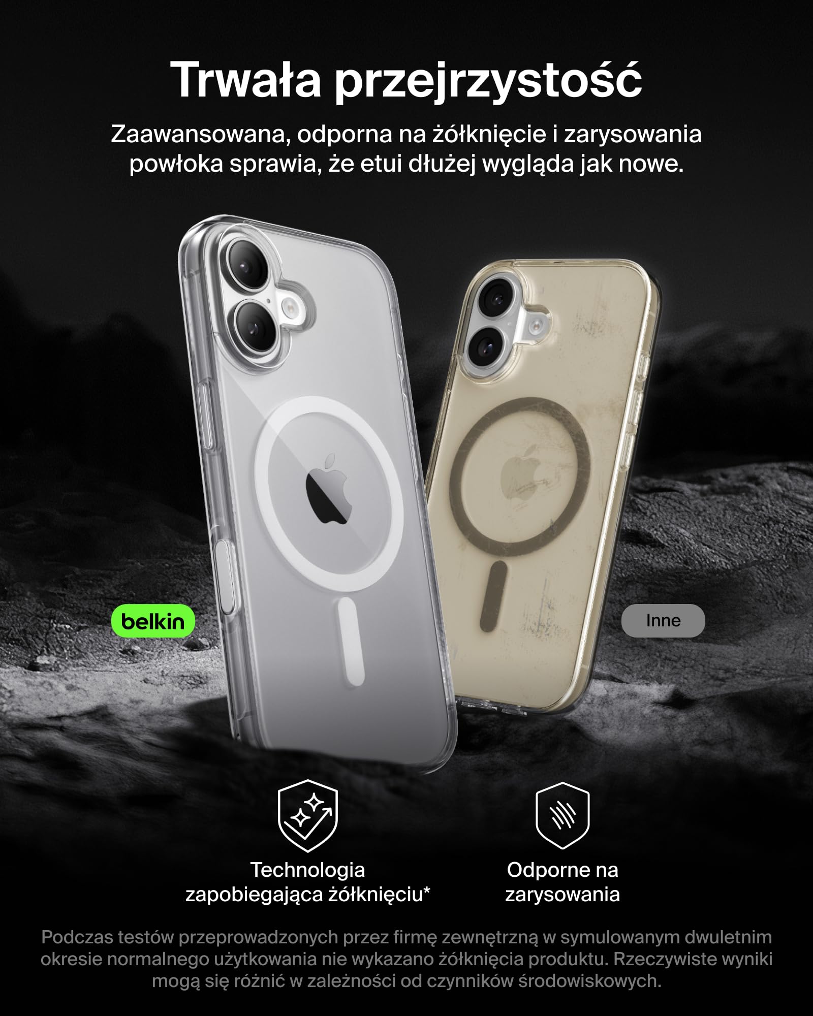 Belkin SheerForce Clear Zgodne z MagSafe Etui na Telefon iPhone 17, Niskoprofilowe z Powłoką Zapewniającą Odporność na Zarysowania – Magnetyczne i Odporne na Uderzenia Etui – Przezroczyste