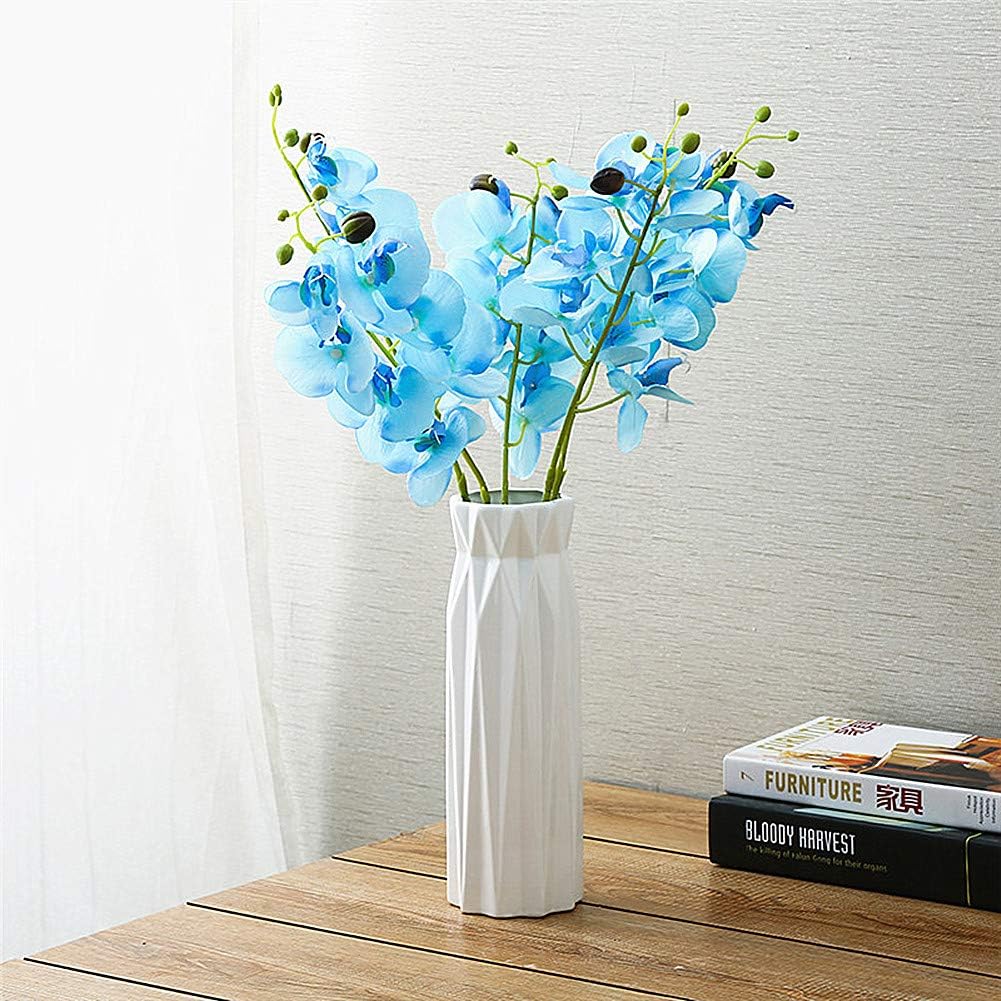 Anding Modern Ceramic Flower Pot/White vase Round Ceramic Grooved Flower Pot, Vase Large, Rose vase (ly642)