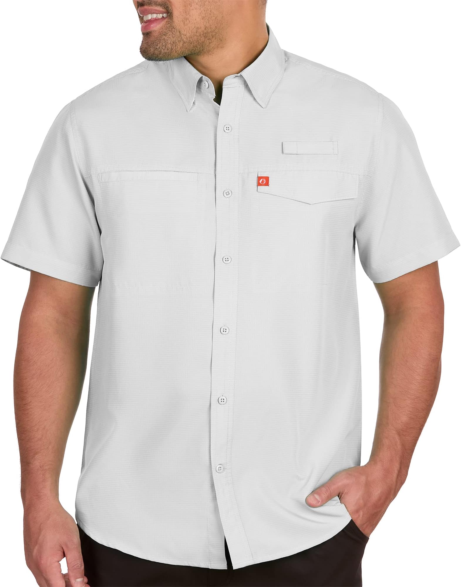 Poly Grid Mens Short Sleeve Shirt Fishing Shirt