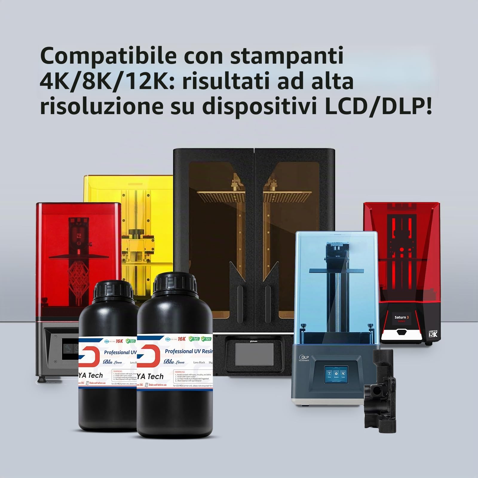 Siraya Tech Blu lava black: resina di stampa 3D di classe PC super dura | alta resistenza, alta risoluzione, stampa funzionale, resina di stampa ingegneristica per stampanti LCD/DLP (1 kg)