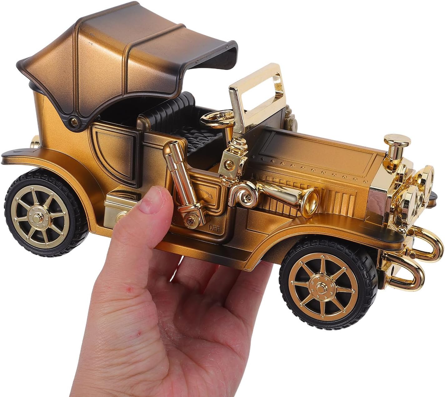 Vintage Car Model Music Box, Rustic Plastic Decor for Office Xmas image 4
