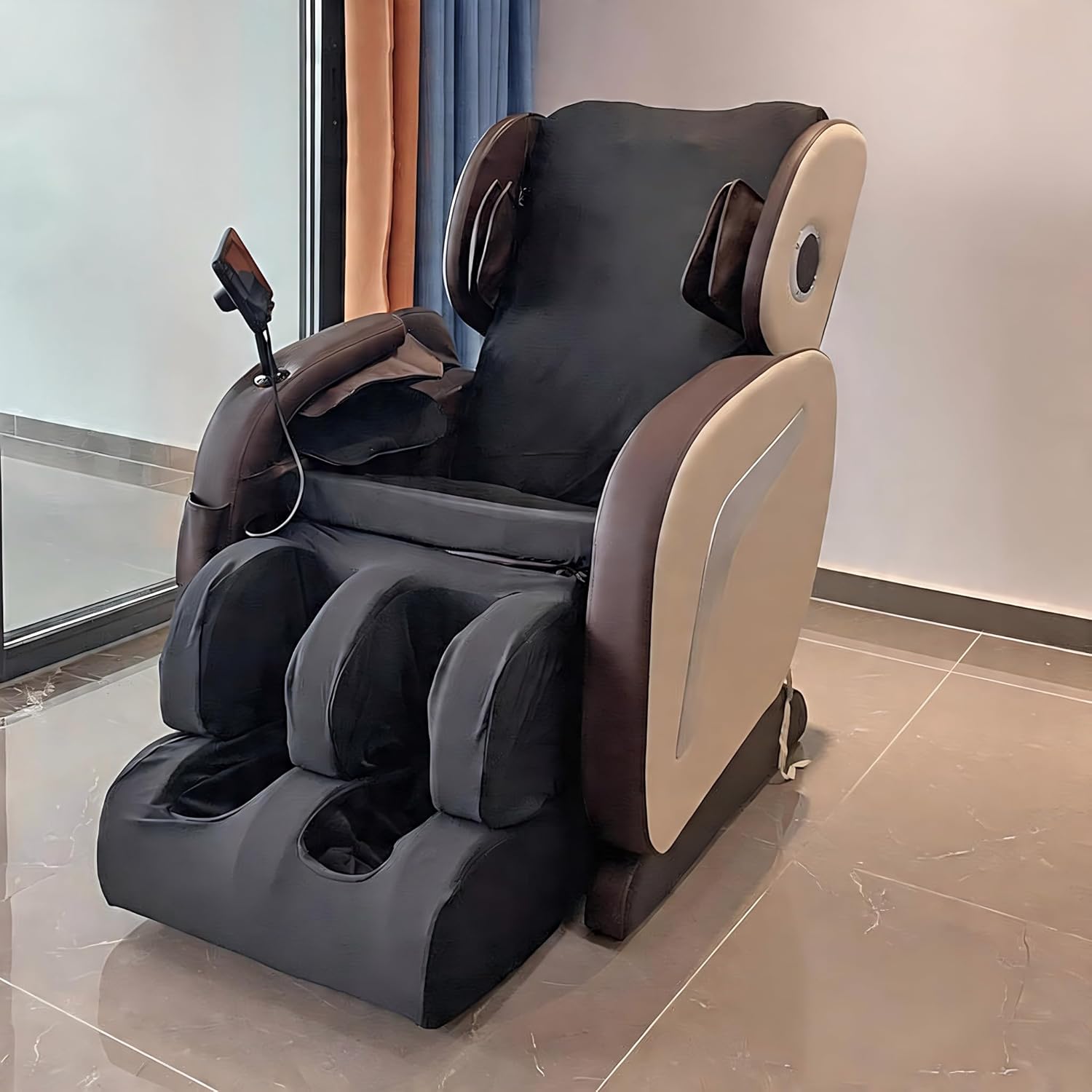 Full Body Shiatsu Massage Chair Cover Slipcover Recliner Dustproof Protector Chair Cover Washable Sweat-Resistant Stretch Fabric Sofa Covers for Most Massage Chairs,Black,Body+Foot