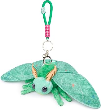 lilizzhoumax Emerald Moth Keychain Plush Toy Stuffed Animal Bag pendant Realistic Lovely Cute Super Soft Creative Personalized Gift for Couple Kids Bedtime Companion Plushie Collection 7  green