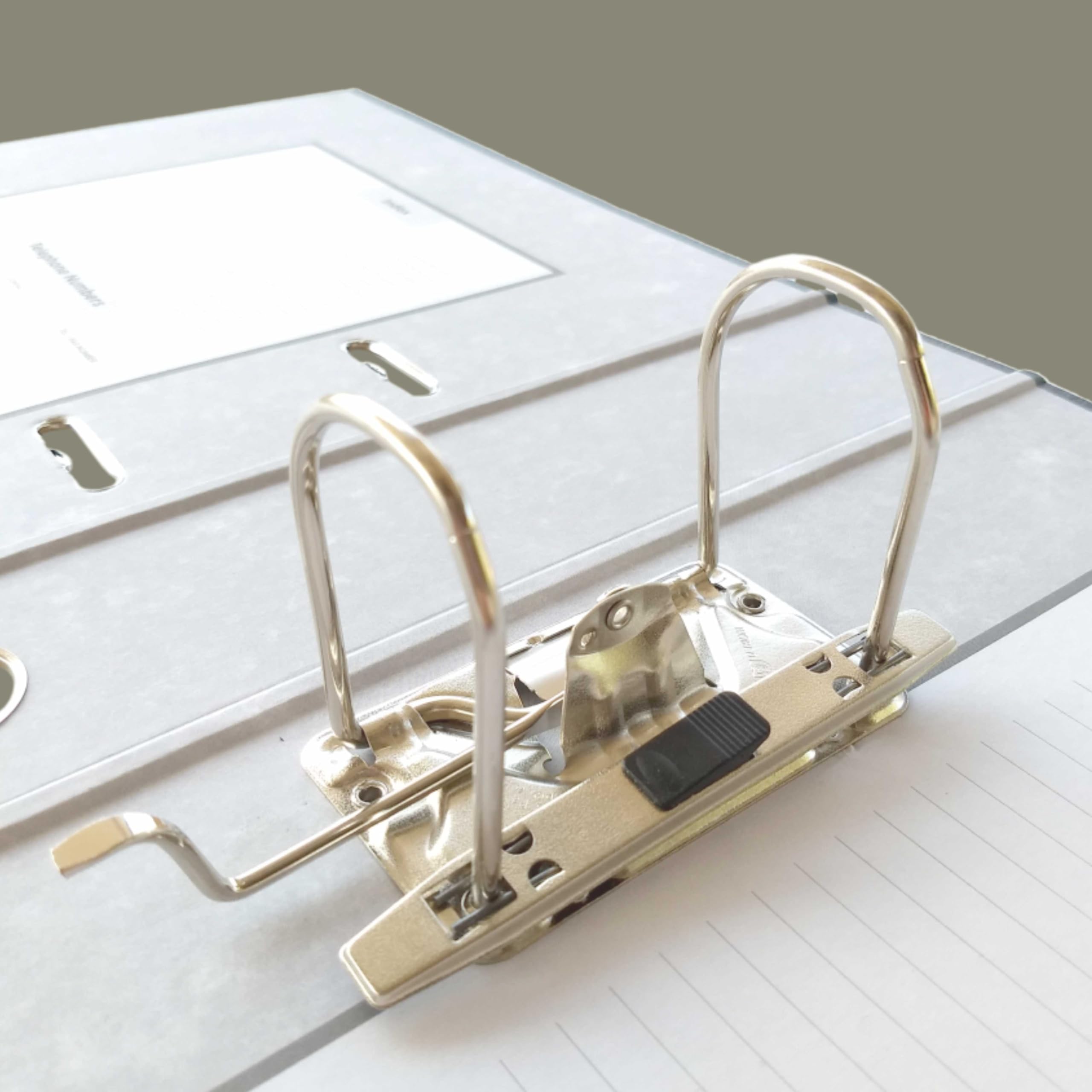 Anupam Power Lever - Confezione da 2 raccoglitori N5, 31 x 35 x 8 cm, con copertina effetto pietra, a forma di U, foro per impugnatura per le dita, protezione per bordi in metallo, per ufficio, scuola