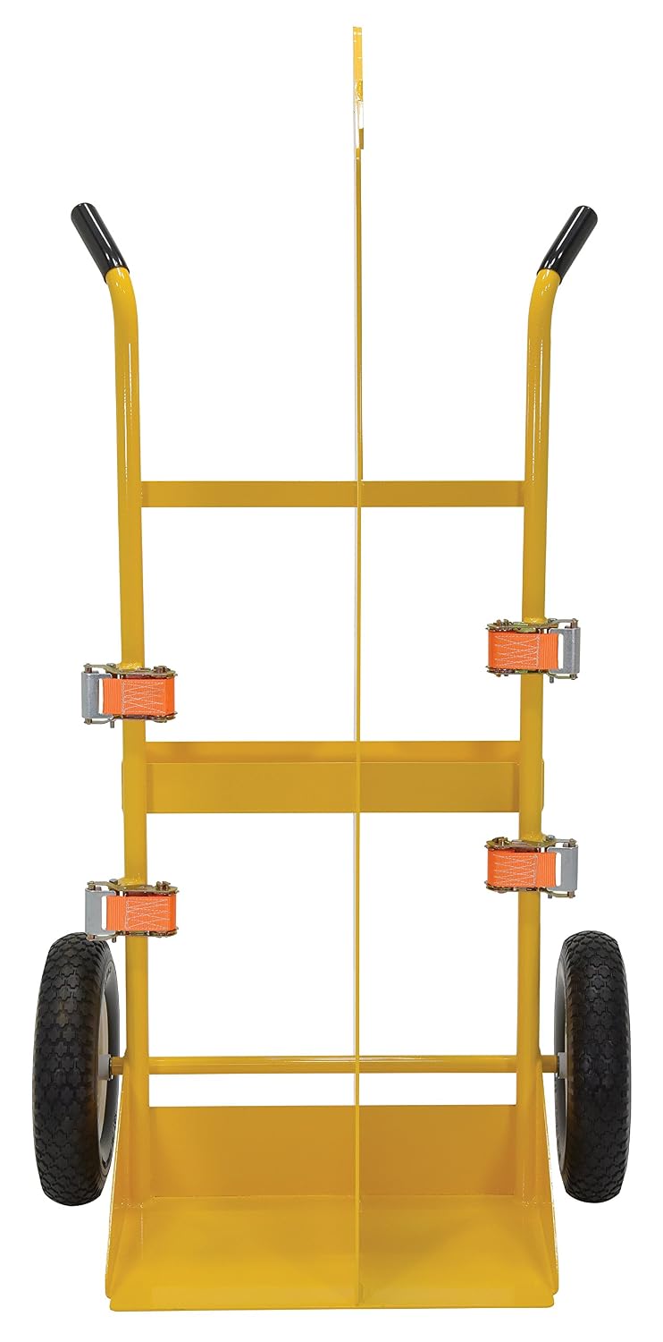Vestil CYL-EH-FF Steel Torch Cart-Lift Eye with Foam Filled Wheels 22-13/16 in. x 34-1/2 in. x 66-3/8 in. 500 Lb. Capacity Yellow