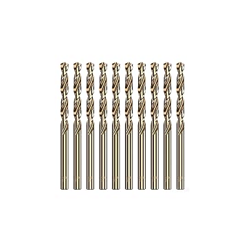 HUHAO Cobalt Drill Bit Set 1/50",M43 High Speed Steel 135 Degree Tip Twist Jobber Drill Bits Set for Metal Hardened Stainless Steel Cast Iron Wood Plastic