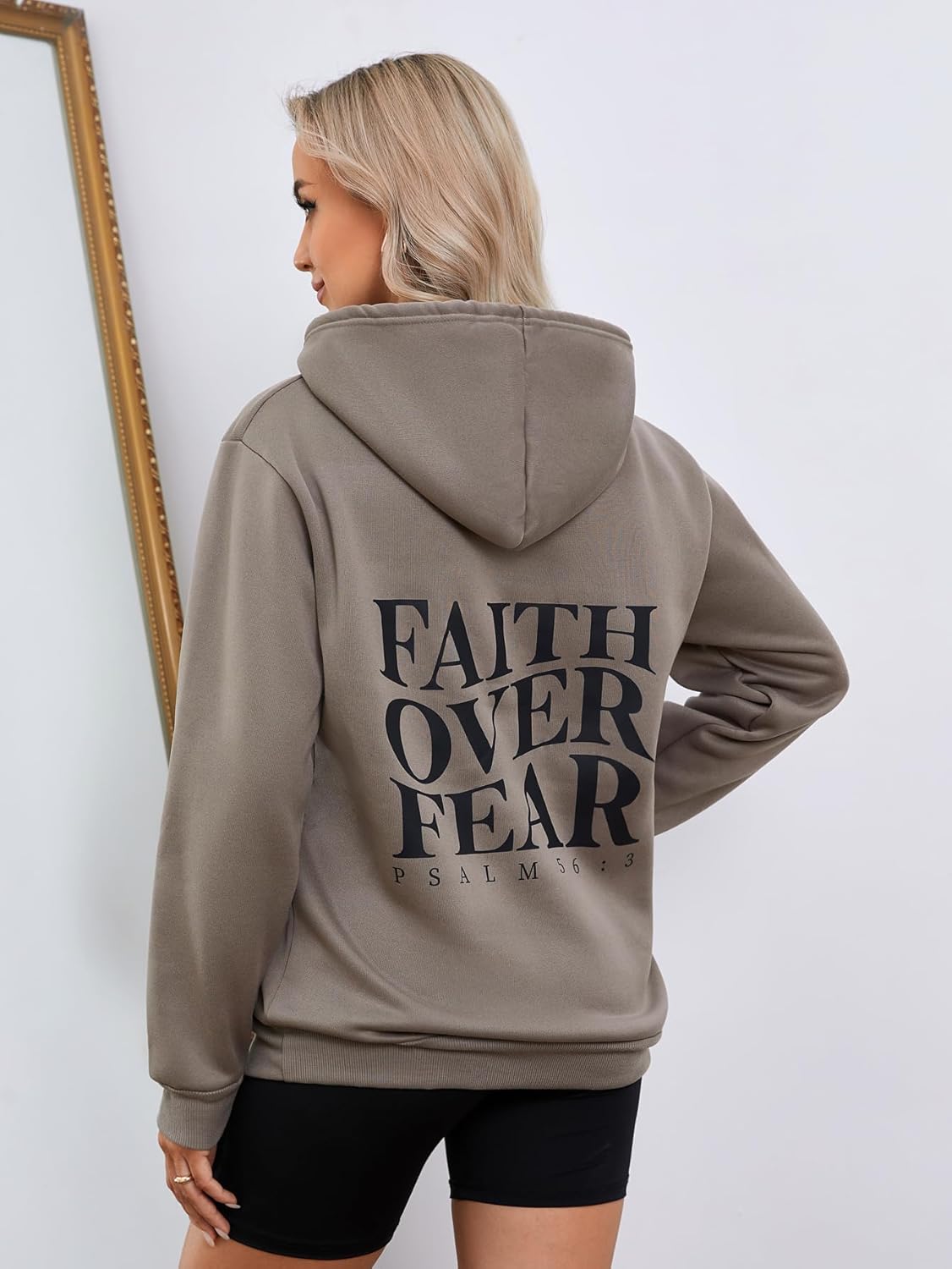 QJQ Women's Essentials Letter Graphic Hoodies Lightweight Hooded Sweatshirt Casual Long Sleeve Thermal Pullovers Top - Image 2