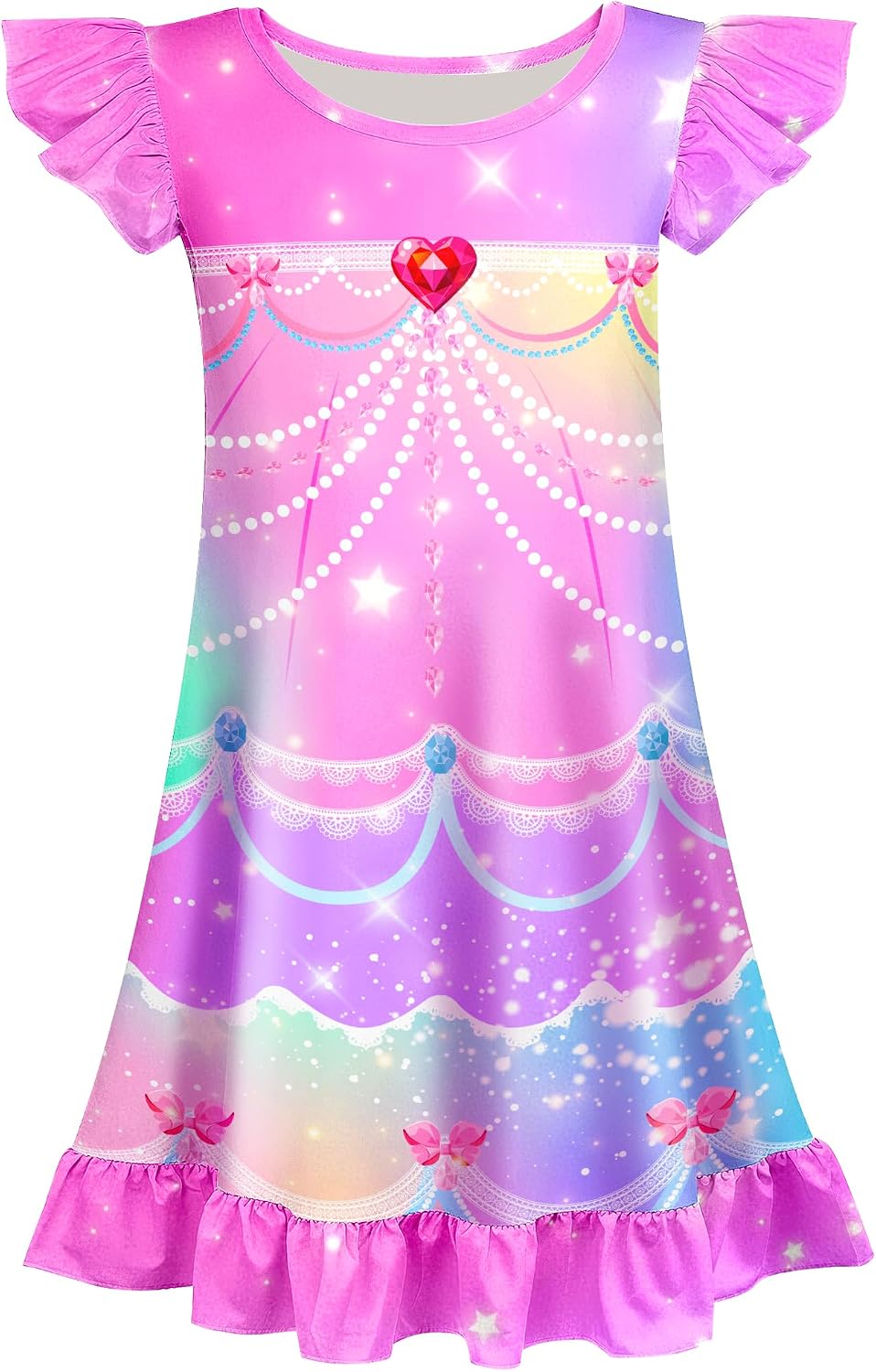 Sylfairy Girls Nightgowns, Unicorn Nightgown Princess Pajama Dresses for Girls Sleepwear Nightie
