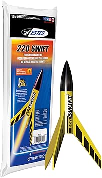 Estes 810 220 Swift Rocket-Building Kit, Intermediate Mini Flying-Rocket-Model Kit for Ages 10+