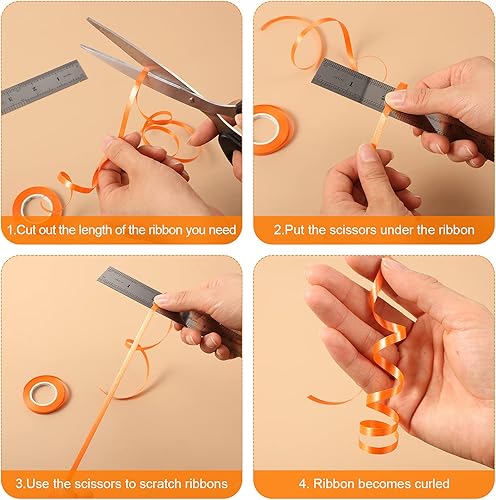 Miniatura 5 de Janinka 48 rollos de cinta brillante para envolver globos metálicos para envolver regalos, manualidades, lazos, Navidad, San Valentín, boda, fiesta