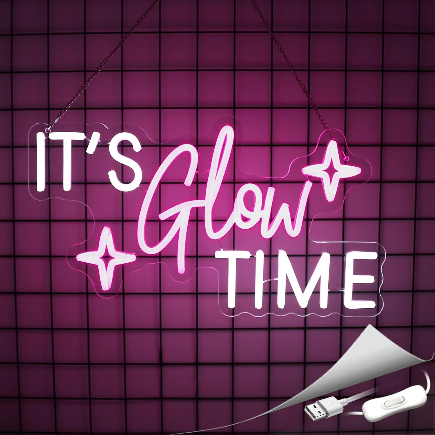 Neon Sign Led Neon Lights Neon Signs for Wall Decor USB Powered Led Neon Signs for Room Decoration (Glow Time) - Image 6