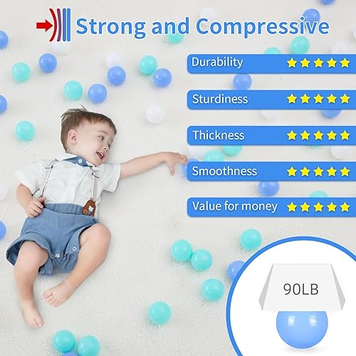 Vista 247 de STARBOLO Ball Pit Balls for Toddlers Phthalate Free BPA Free Non-Toxic Crush Proof Play Balls for Toddlers Kids Pool Playhouse Pack of 100 200 500