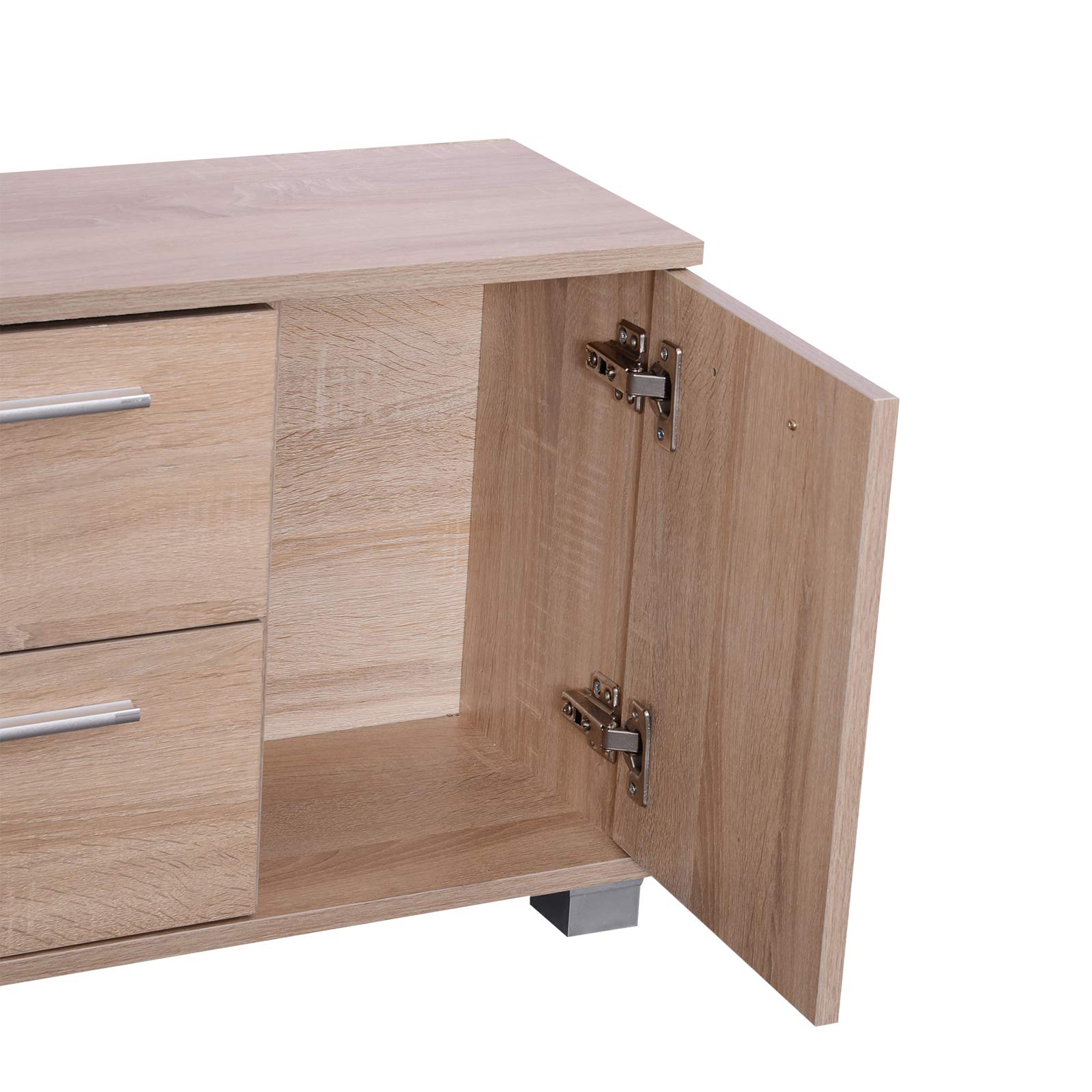 HOMCOM Set Arredo Guardaroba 3 in 1 con Specchio e Scarpiera da Ingresso Pannello Truciolare 90 x 21.5 x 116cm Quercia