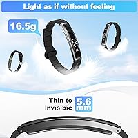 Vista 3 de Pulsera inteligente para mujer, rastreador de actividad de salud, frecuencia cardíaca 24/7, oxígeno en sangre y monitor de estrés, monitor de sueño