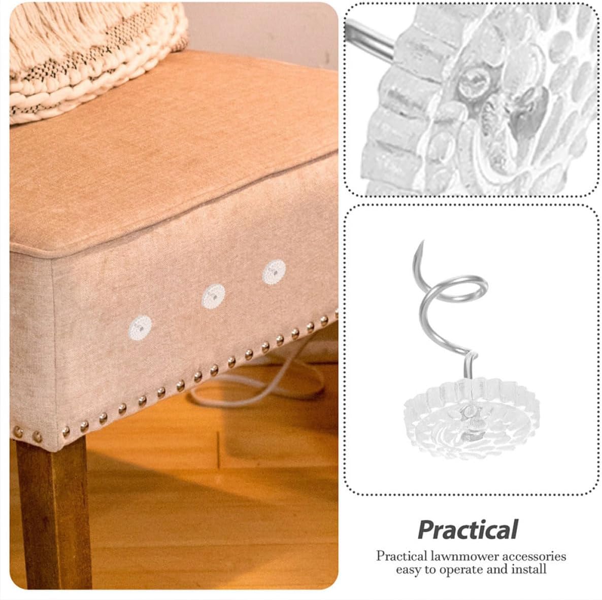 Generic 200pcs Plastic Sofa Twist Pins Non-Marking Furniture Tacks Anti-Slip Fixing Nails for Upholstery Bed Skirt and Cushion Stabilizing