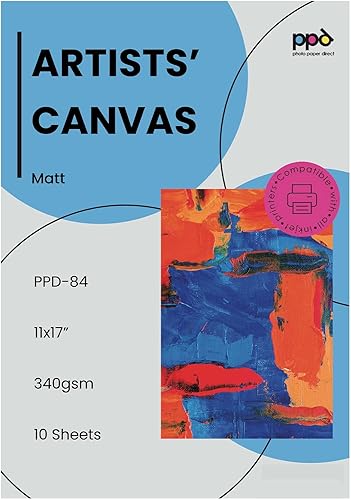 Miniatura 8 de PPD Impresora de acuarela y papel de arte fino imprimible para impresora de inyección de tinta, papel texturizado giclée sin ácidos, 11 x 17, grado
