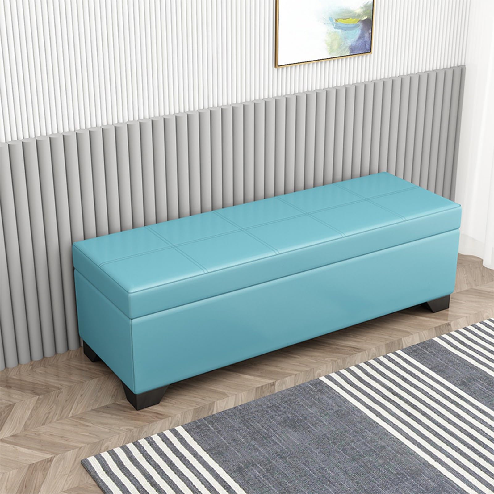 GHFXSCV Premium Storage Bench with Flip Top Lid, Multifunctional Shoe Rack Entryway Furniture, Upholstered Seat, Sturdy Footrest, 120x40x40CM - Stylish Home Decor Solution