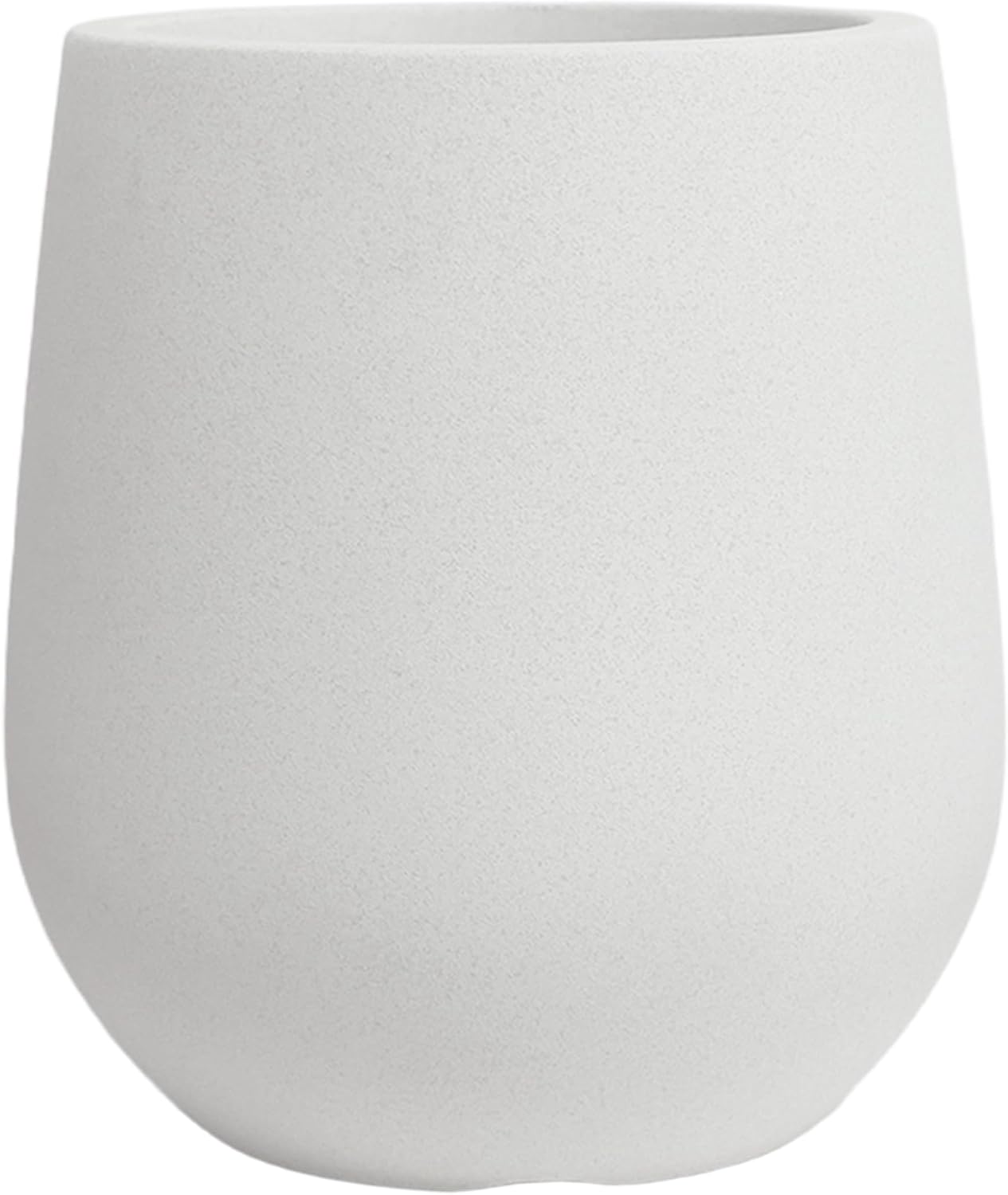 16.9" H Large Tall Plastic Planter w/ Drainage Holes and Plug, Chalk Beige