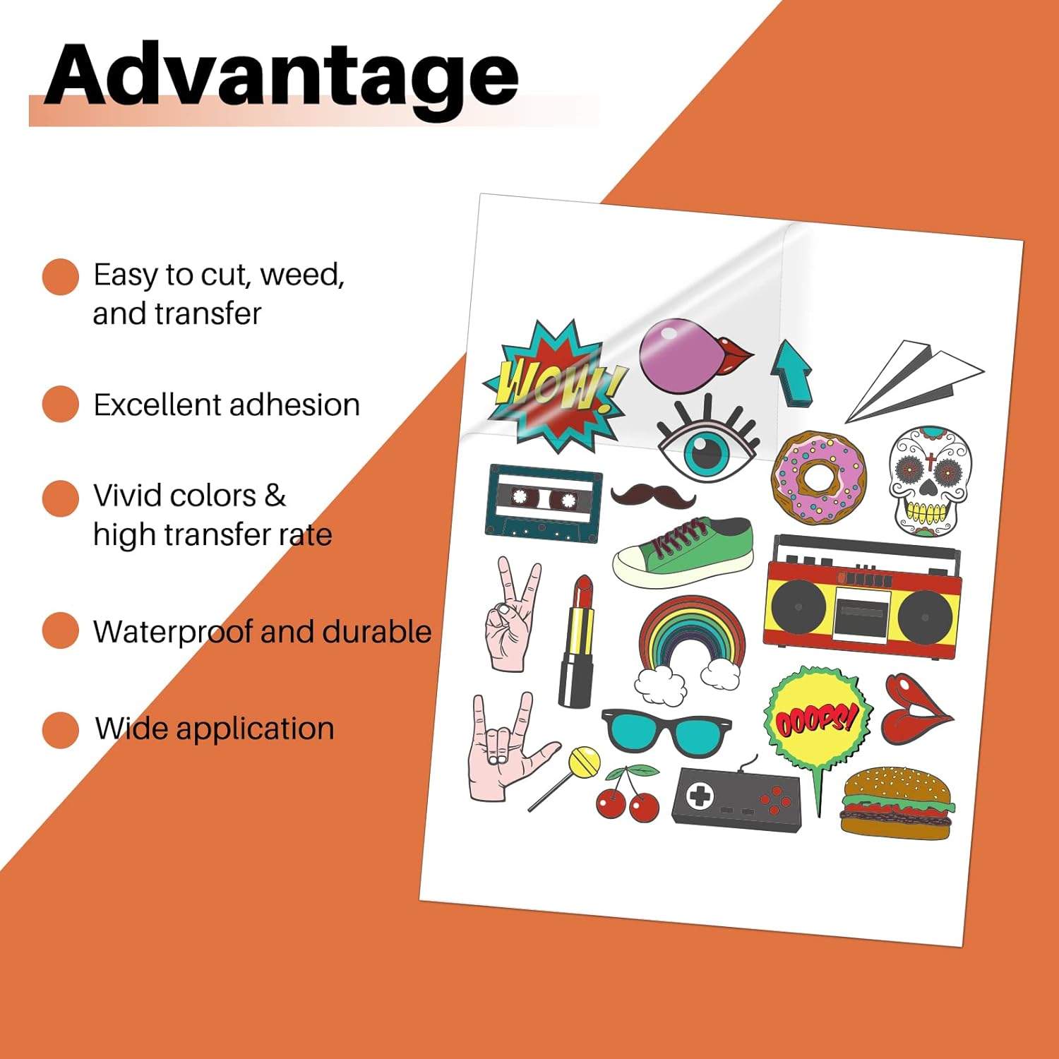 HTVRONT Sublimation Sticker Paper Waterproof 20 Pcs Glossy White & Sublimation Sticker Paper Waterproof 20 Pcs Matte White