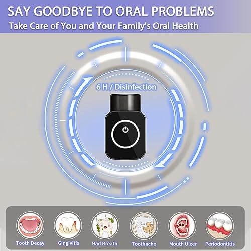 Miniatura 6 de Soporte para cepillos de dientes montado en la pared, 1 taza para cepillos de dientes con secado y limpieza inteligente, estuche de limpieza de