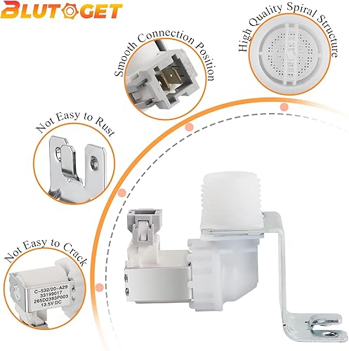 Miniatura 2 de Blutoget WD15X24213 WD15X22999 WD15X26140 - Válvula para lavavajillas GE, compatible con lavavajillas GE, sustituye a 4547181 AP6286892 PS12342758