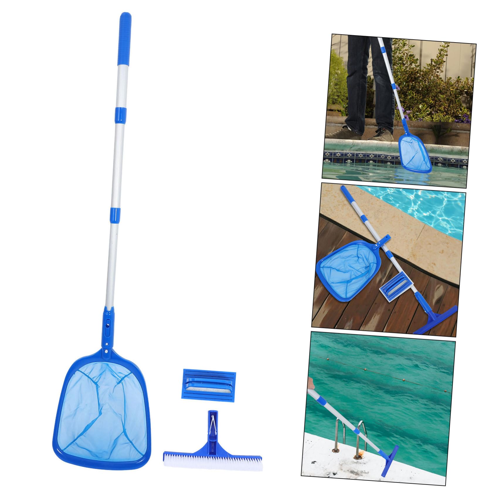 ifundom Reinigungsset Umfassenden Reinigung Bodensauger Pool mit Schwimmbad Skimmer Aluminiumlegierung Blauem Pp Effektive Bodensauger zur und Öffentliche Pools und Poolböden