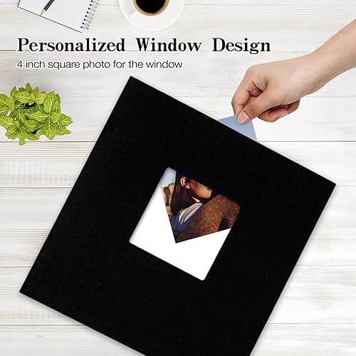 Miniatura 8 de potricher Álbum de fotos autoadhesivo de 13.2 x 12.8 pulgadas, cubierta de lino, 80 páginas, adhesivas, 3 x 5, 4 x 6, 5 x 7, 6 x 8, 8 x 10, 8.5 x 11