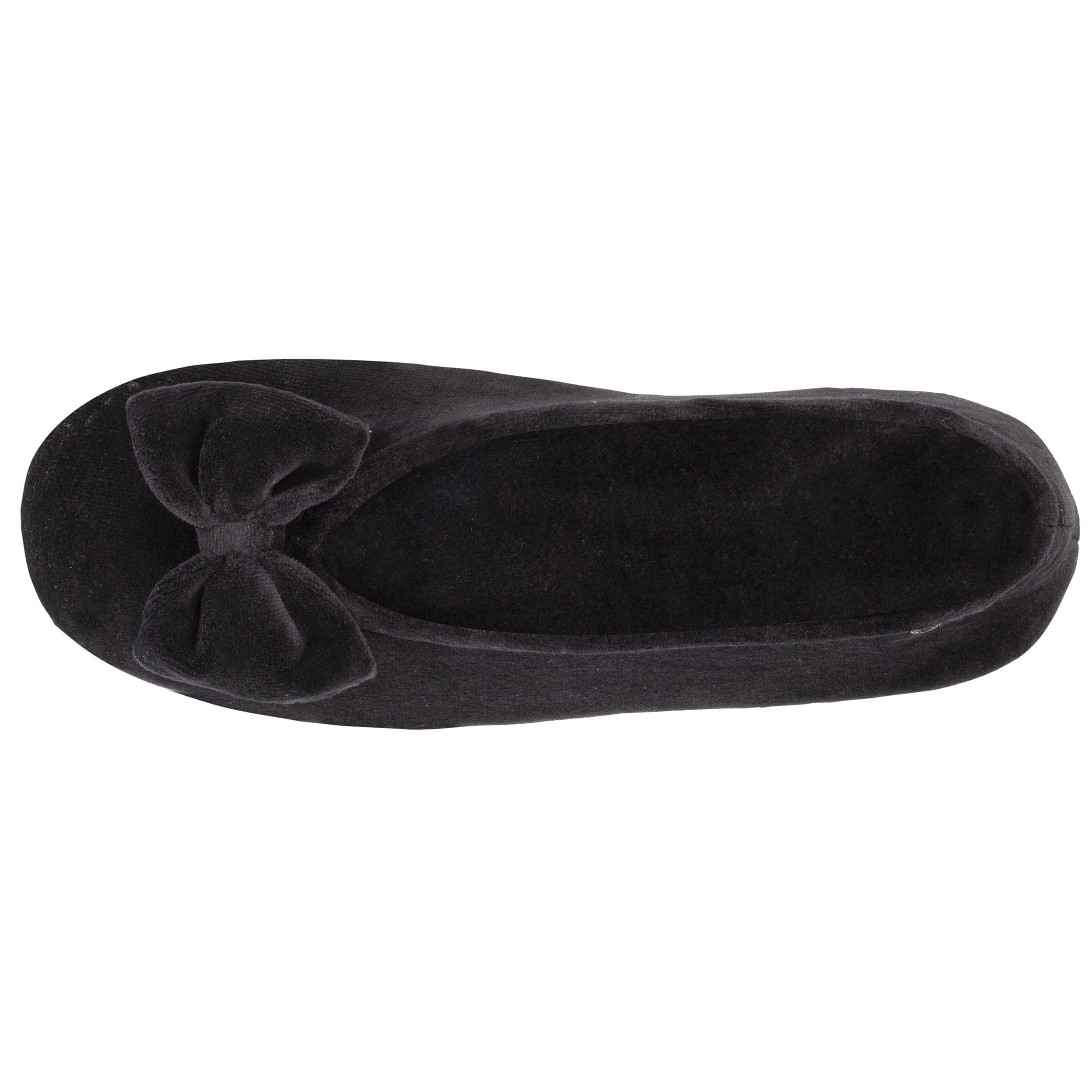 Isotoner Ballerine Grand Noeud Isotoner chaussons femme noeud velours noirFemme