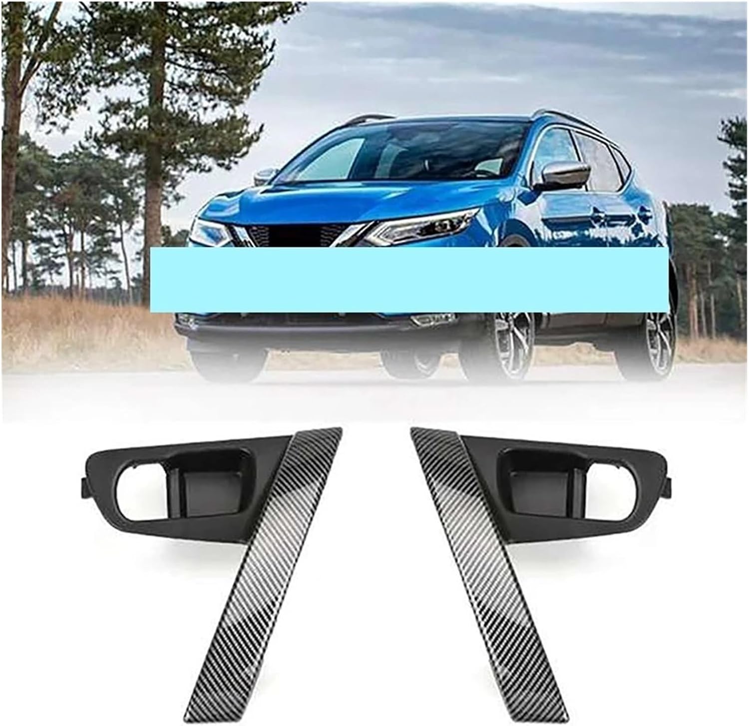 Grab Handles Car Carbon Fiber Pattern Interior Door Handles Base Interior Door Handle Cover Trim Fit for Nissan Qashqai J10 2007-2015 Universal(Black)