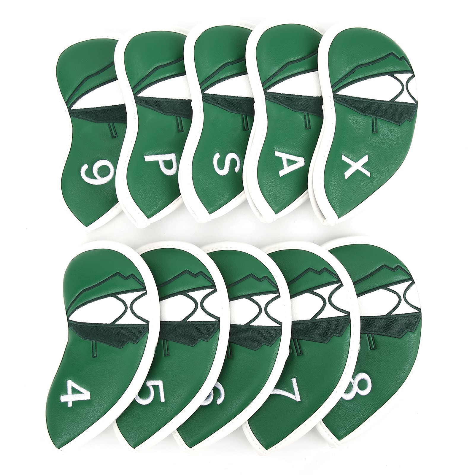 10 Piezas de Fundas para Cabezales de Palos de Golf, Juego de Fundas Impermeables y a Prueba de Polvo con Interior Acolchado numerado, Protector de Tela PU Gruesa para hierros 4,