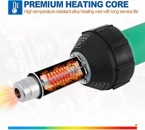 Miniatura 5 de Youwise 1600W 110V Kit de pistola de soldadura de plástico con funda, pistola de calor ajustable de 104.0 F a 1,112.0 F, kit de soldadura de