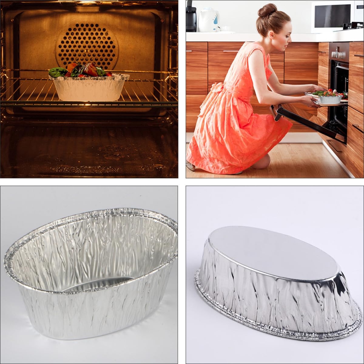 Angoily Bol en Papier Aluminium pour Barbecue 125 Pièces, Grosse Capacité