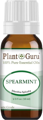 Aceite esencial de menta verde 0.3 fl oz. 100% puro sin diluir grado terapéutico para difusor de aromaterapia