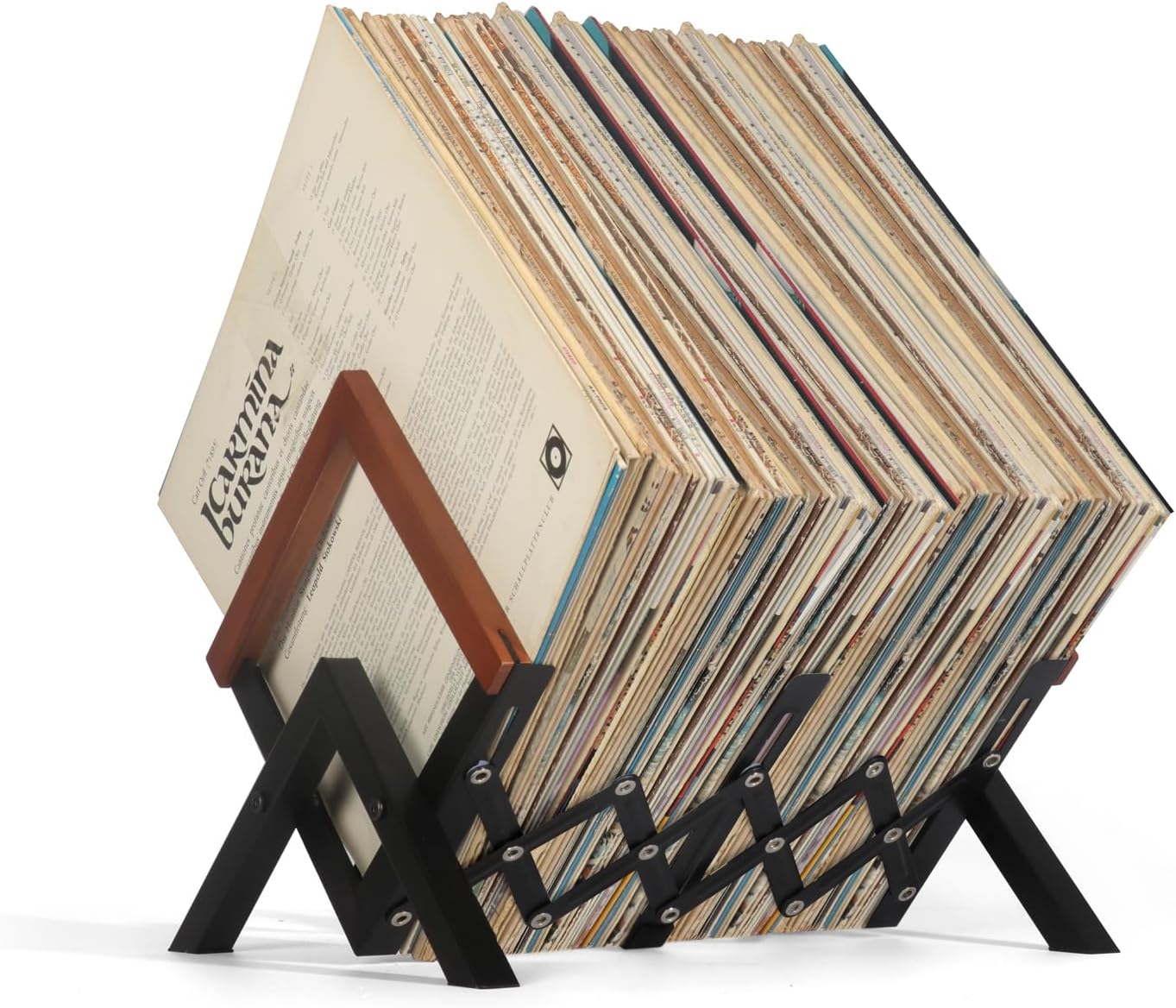 Support Rangement Pour Disques Vinyles En Bois - Dimensions 40x30x25 Cm - Capacité Environ 65 Vinyles - Design Rétro, Pour Salon, Bureau