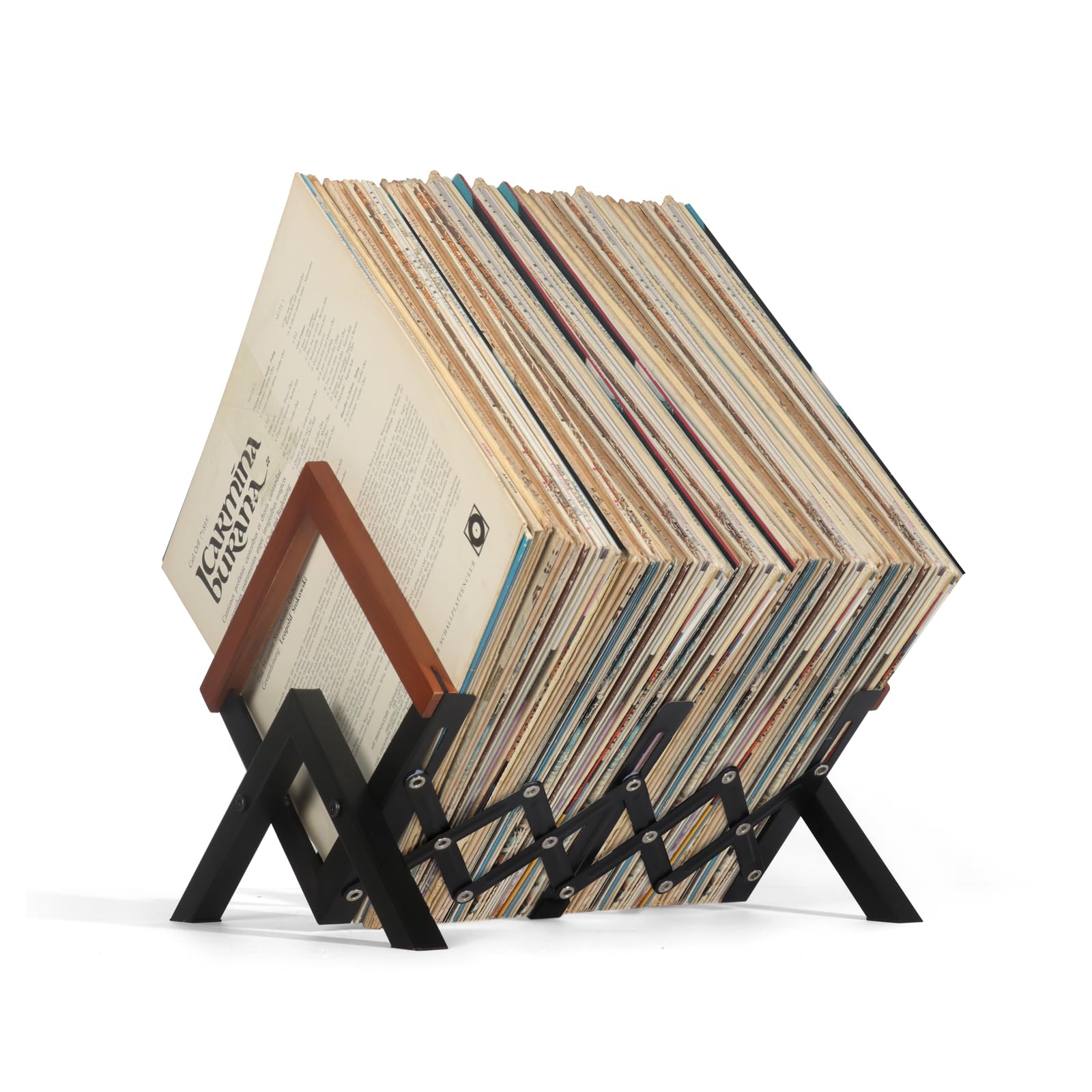 JSVER Schallplatten Aufbewahrung,Erweiterbar Regal Ständer für Vinyl,Album,Bücher,Plattenhalter Präsentationsständer für bis zu 60 LP's und Singles Küche, Haushalt & Wohnen