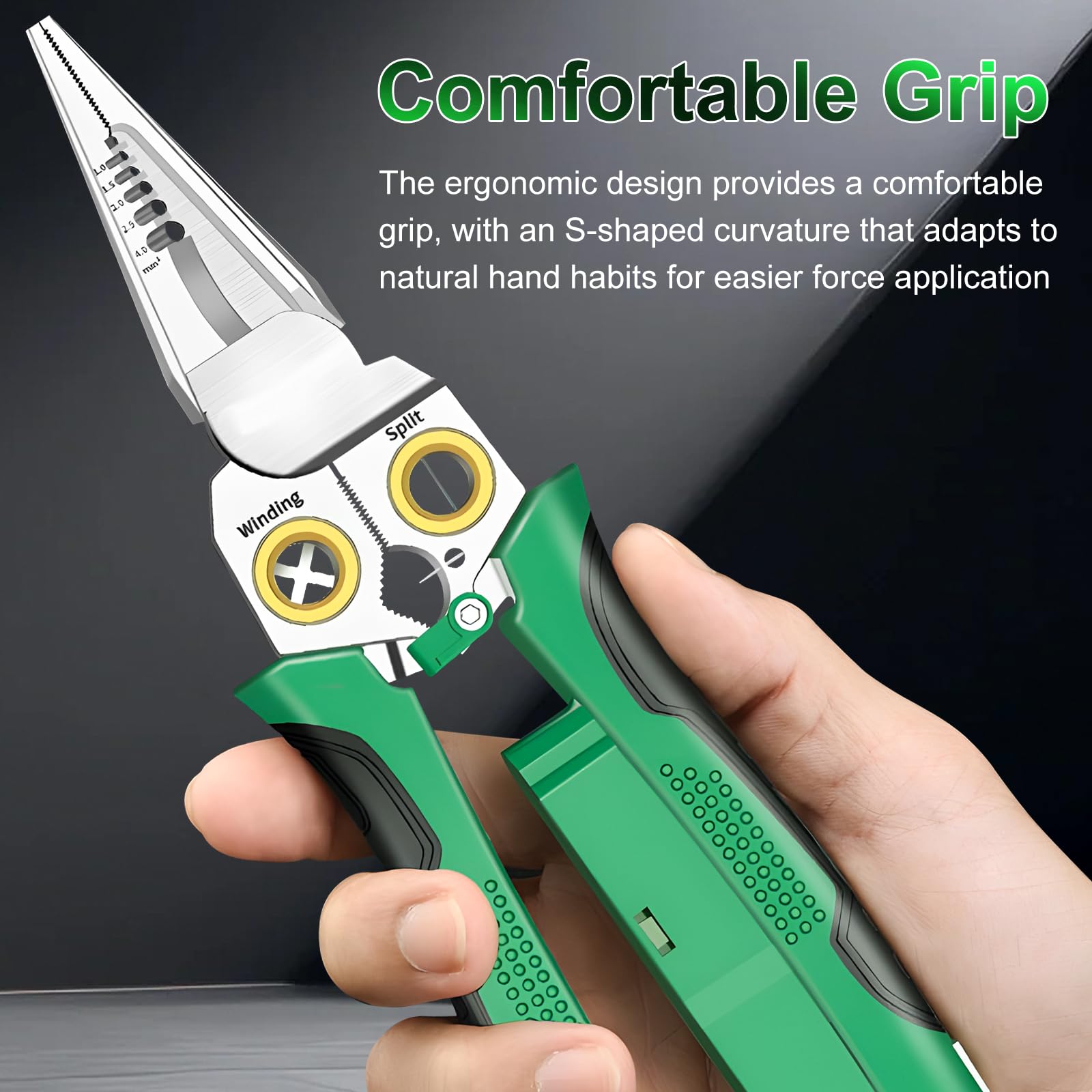 8-in-1 Wire Stripping Pliers - Stripper, Cutter, Crimper, Voltage Tester, Twister Tool (1-PC)