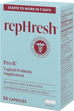 RepHresh Pro-B Vaginal Probiotic Supplement, Probiotic for Women, Balances Yeast and Bacteria to Maintain Feminine Health, Daily Oral Capsules, 30 Count (Pack of 5)
