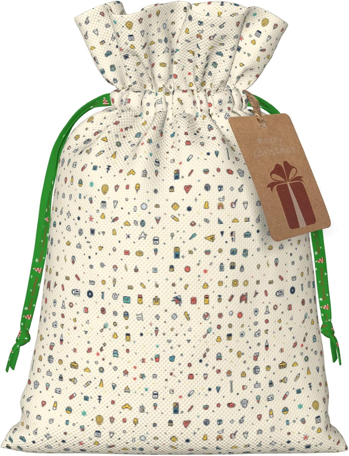 Hekroxu Gift Bag Reusable Wrapping Bag For Holiday Party,Mini Icons (2)
