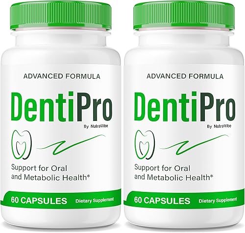 Paquete de 2 cápsulas DentiPro - Desbloquea tu confianza con tu sonrisa perfecta, fórmula premium para una salud bucal completa, mezcla totalmente